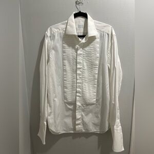Ermenegildo Zegna White Dress Shirt with Textured Front